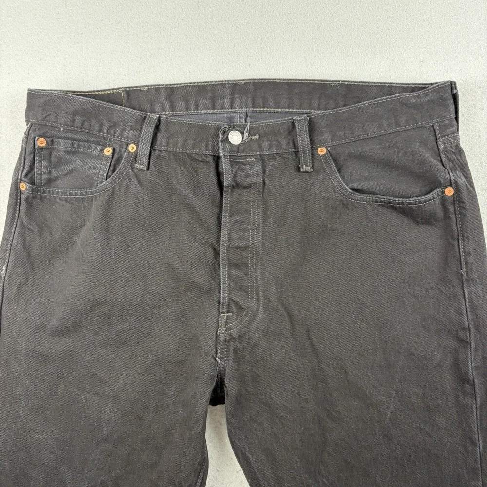 Levi's 501 Jeans Men's 40x34 Fits 40x33 Black Straight Leg Denim
